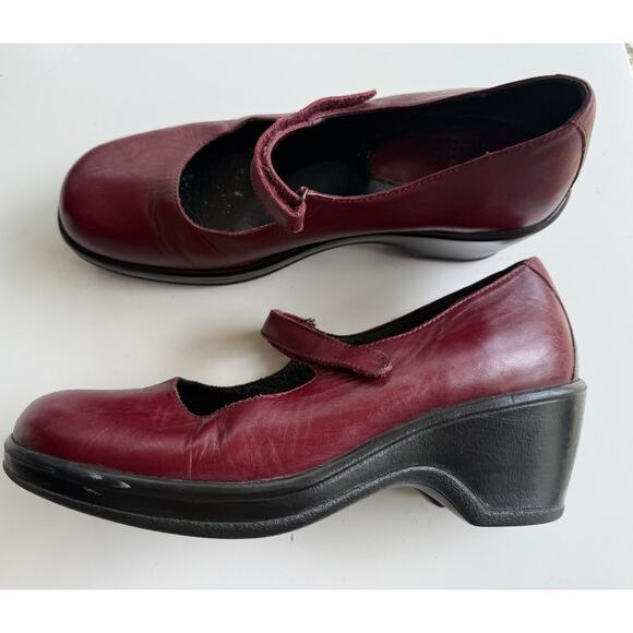 VTG Y2K Dansko Platform Mary Jane Women’s Sz 39 Oxblood Leather Twee Coquette - Picture 3 of 7